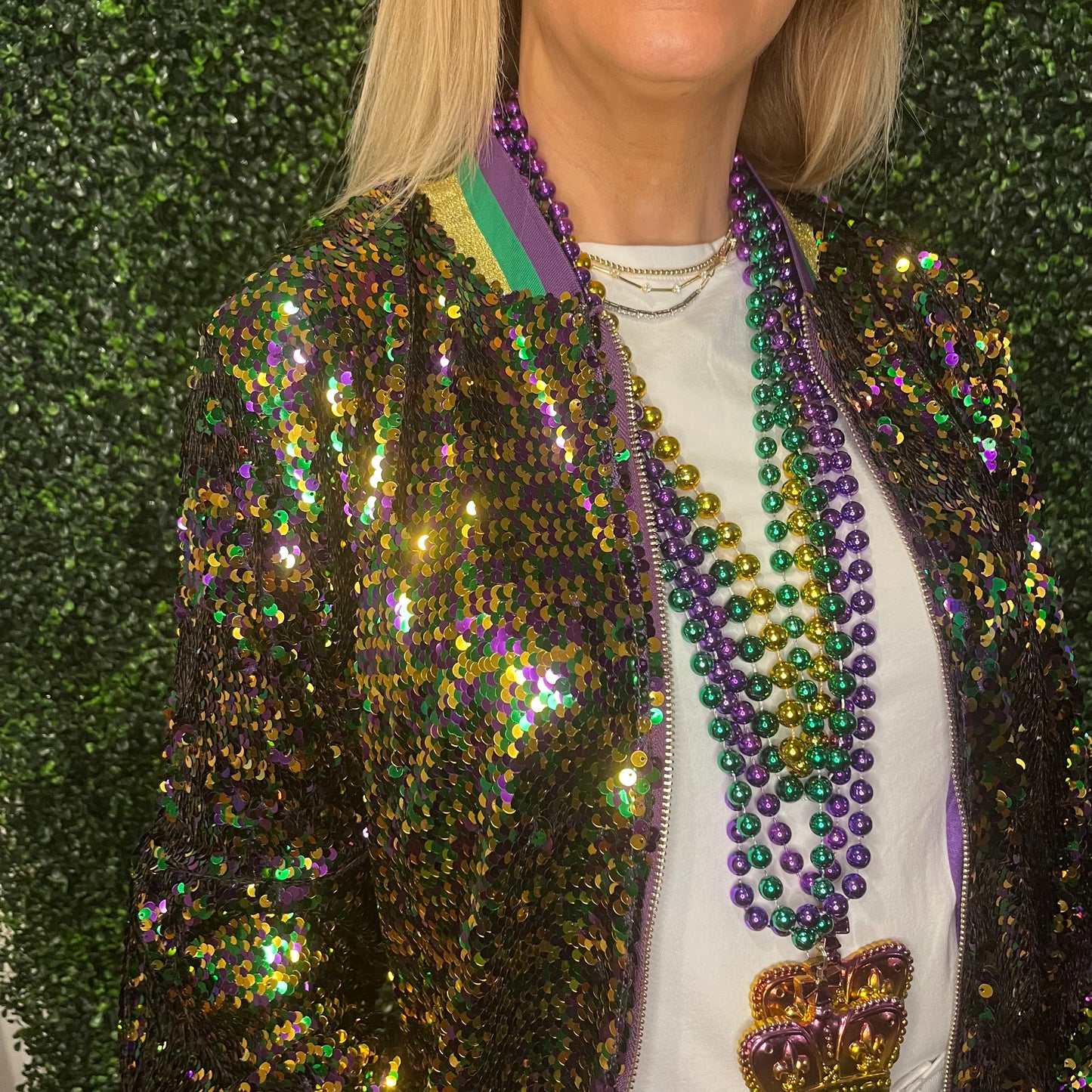GLEAUX GIRL™ MARDI GRAS SEQUIN CONFETTI JACKET