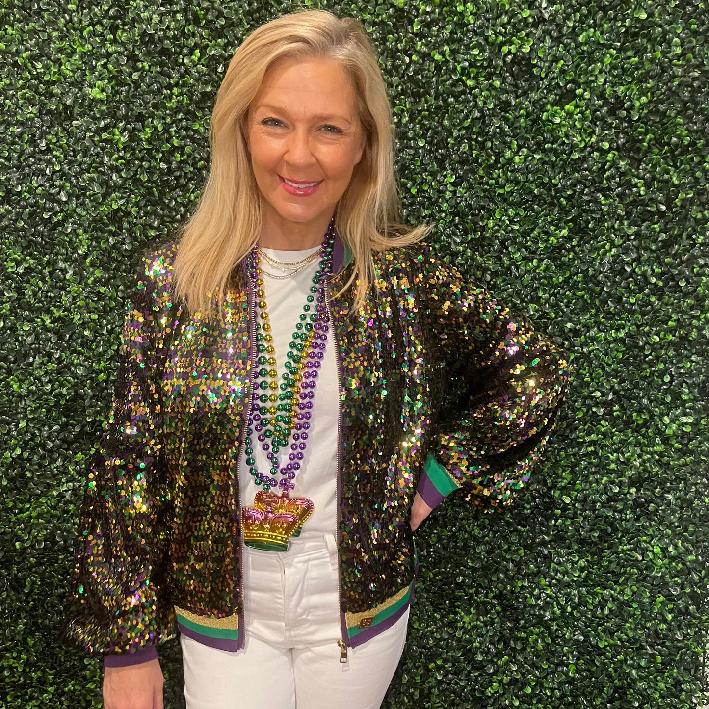 GLEAUX GIRL™ MARDI GRAS SEQUIN CONFETTI JACKET