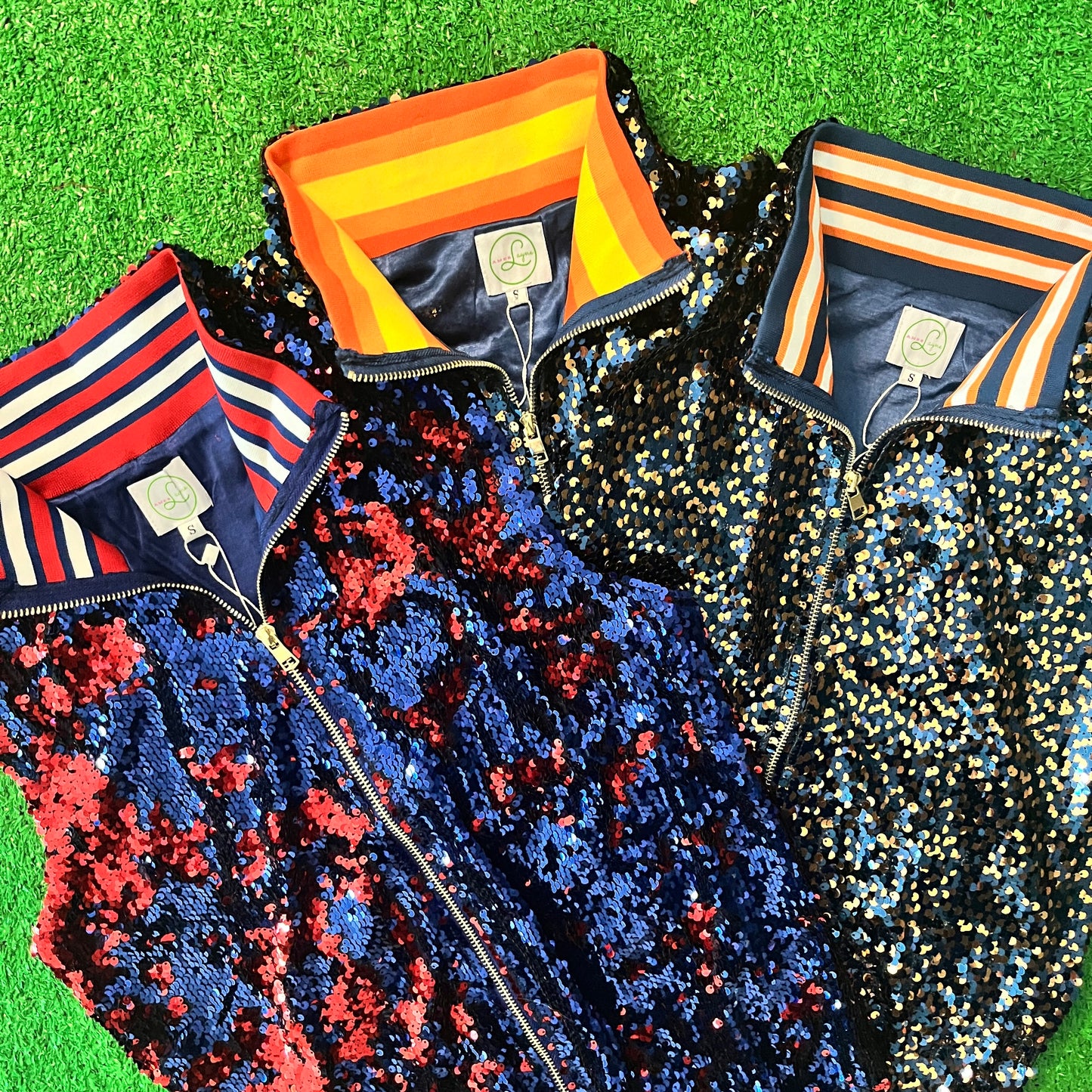 GLEAUX GIRL™ Confetti Sequin Vest / Blue+Red