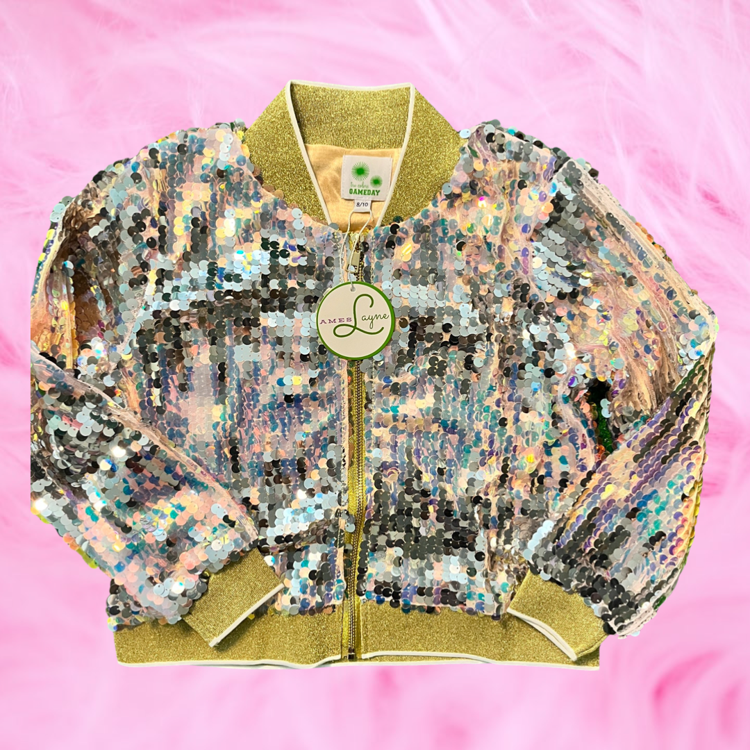 Gold Sequin Bomber Game Day Jackets