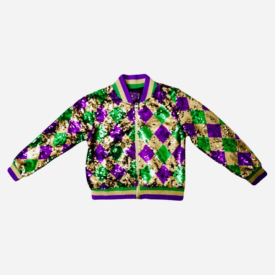 GLEAUX GIRL Kids Mardi Gras Sequin Jacket - TruColorsGameday
