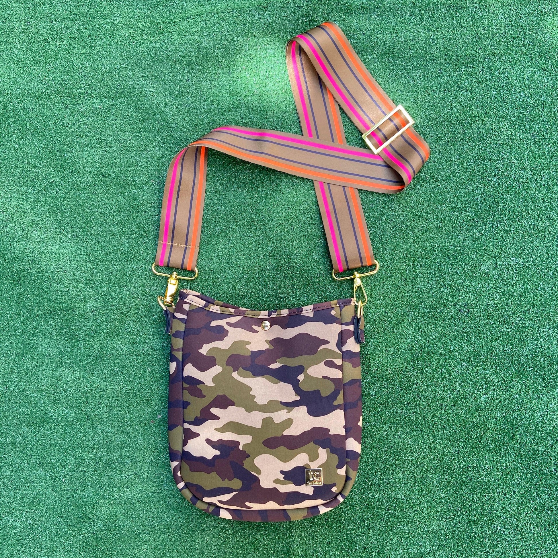 HARLIE Neoprene Camo Messenger Bag - TruColorsGameday