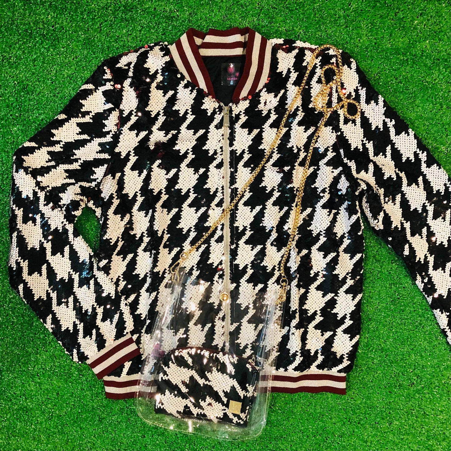 GLEAUX GIRL Houndstooth Sequin Jacket - TruColorsGameday