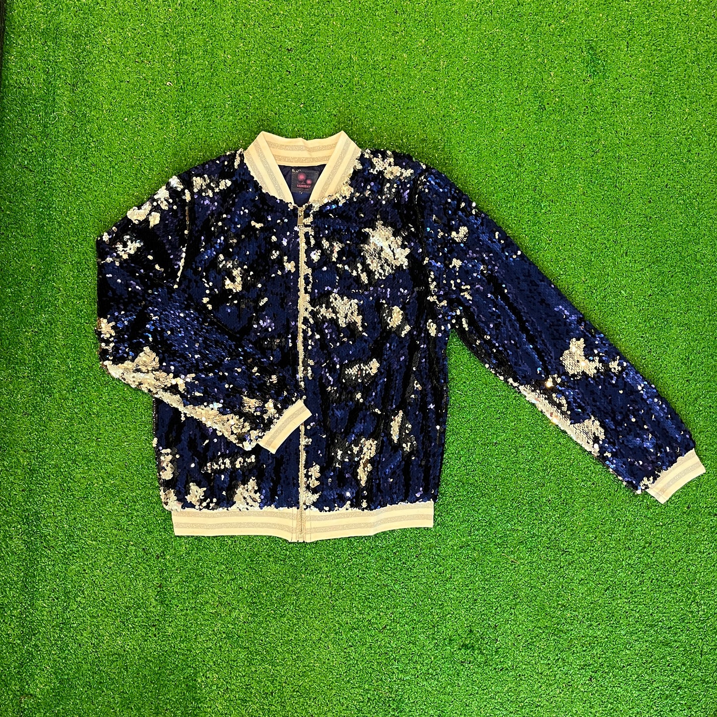GLEAUX GIRL™ ORIGINAL GAMEDAY SEQUIN JACKET  - Navy & Silver
