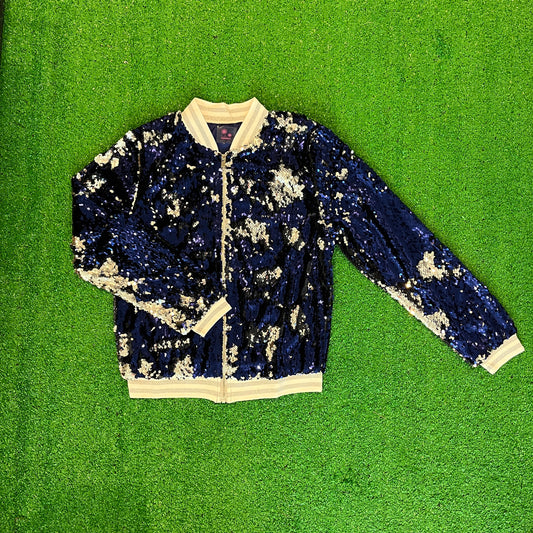 GLEAUX GIRL™ ORIGINAL GAMEDAY SEQUIN JACKET  - Navy & Silver