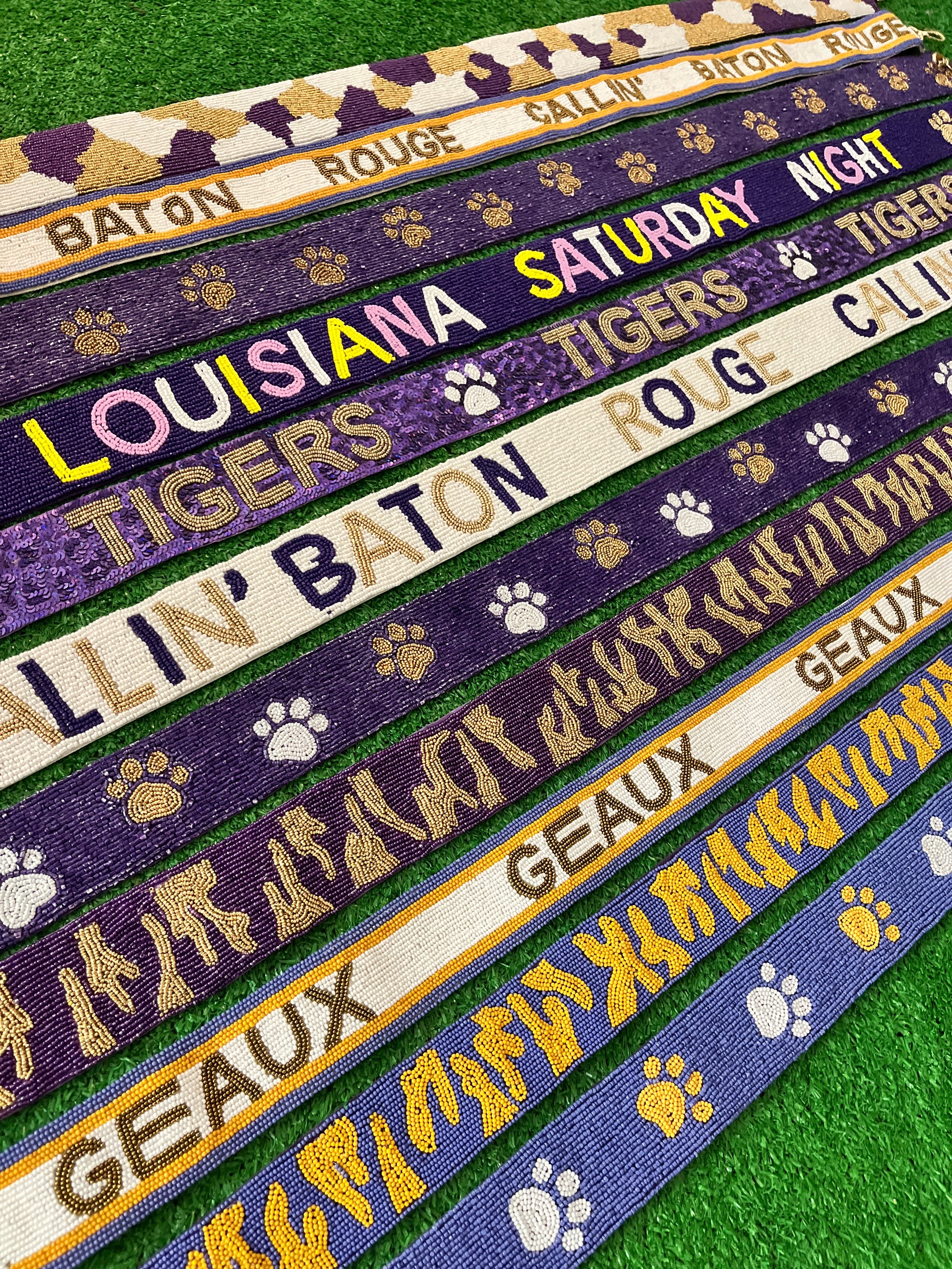 Our Beaded Purse Strap - Purple/Gold Geaux Tru Colors Gameday are  functional modern, fashionable, and affordable price