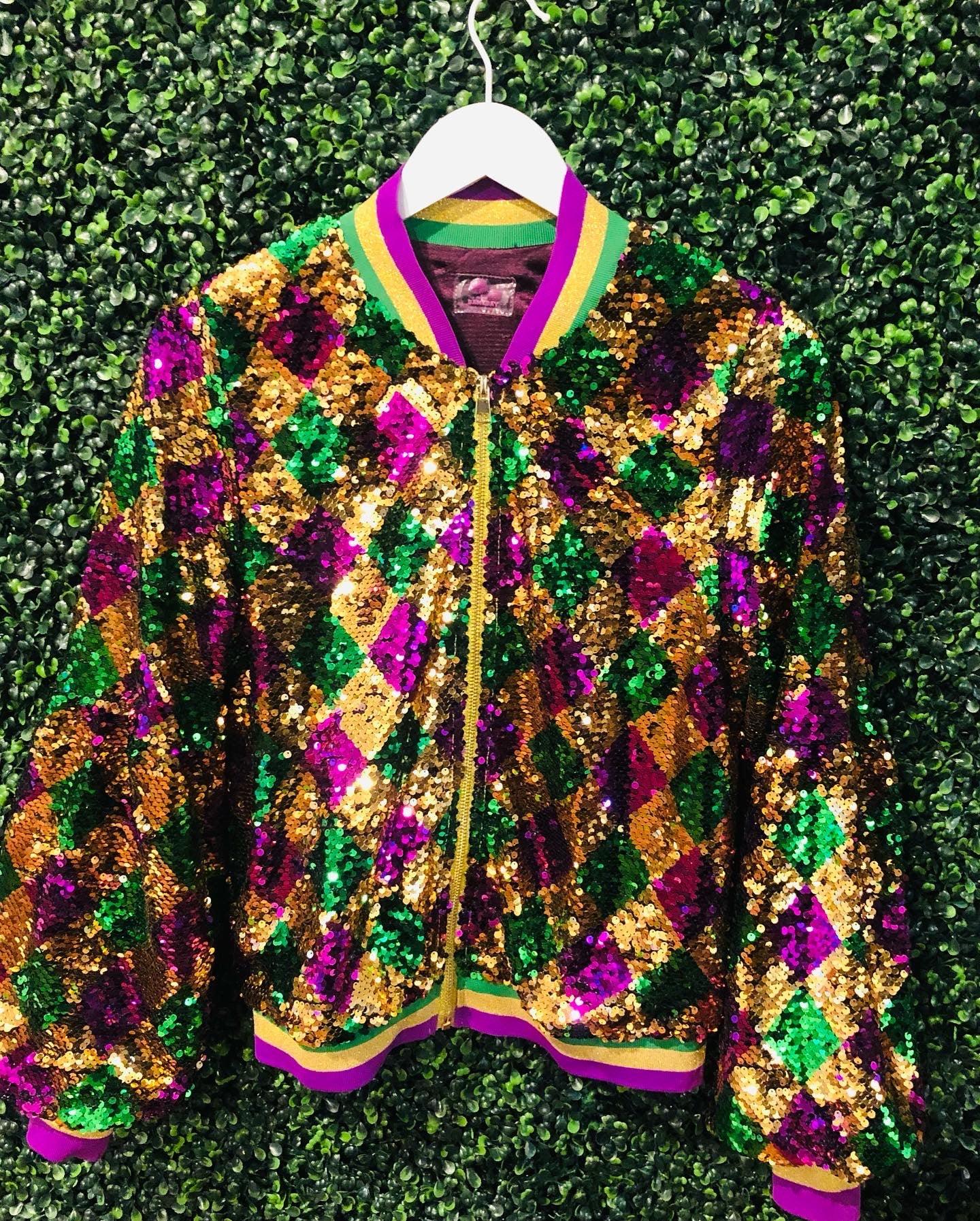 Purple hot sale green jacket